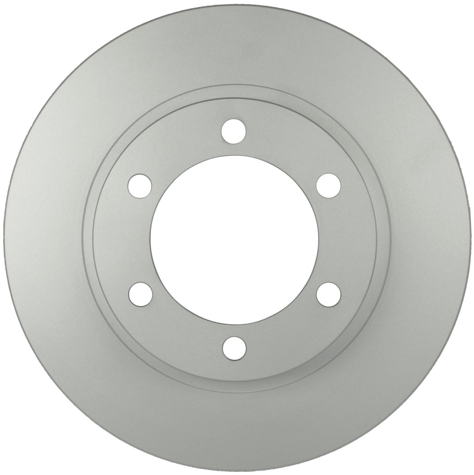 Bosch QuietCast front rotor front view showing clean finish and fitment benefit