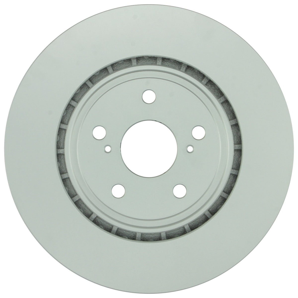 Bosch QuietCast front rotor front view showing fitment and clean finish