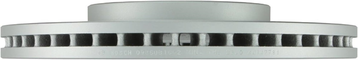 Bosch QuietCast rotor coated surface close-up showing rust resistance benefit