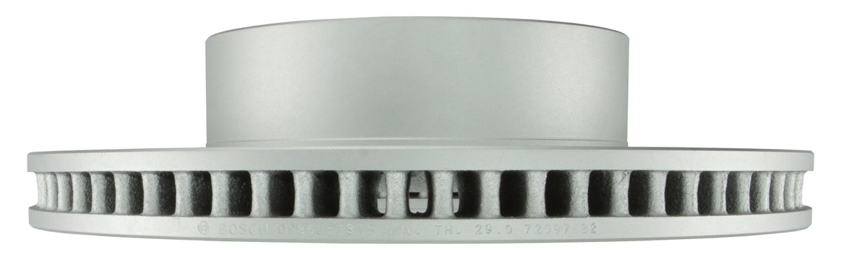 Bosch QuietCast rotor vane and aluminum-zinc coating close detail for improved cooling and rust resistance