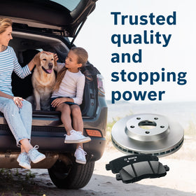 Bosch QuietCast shim closeup highlighting molded shim technology and noise reduction