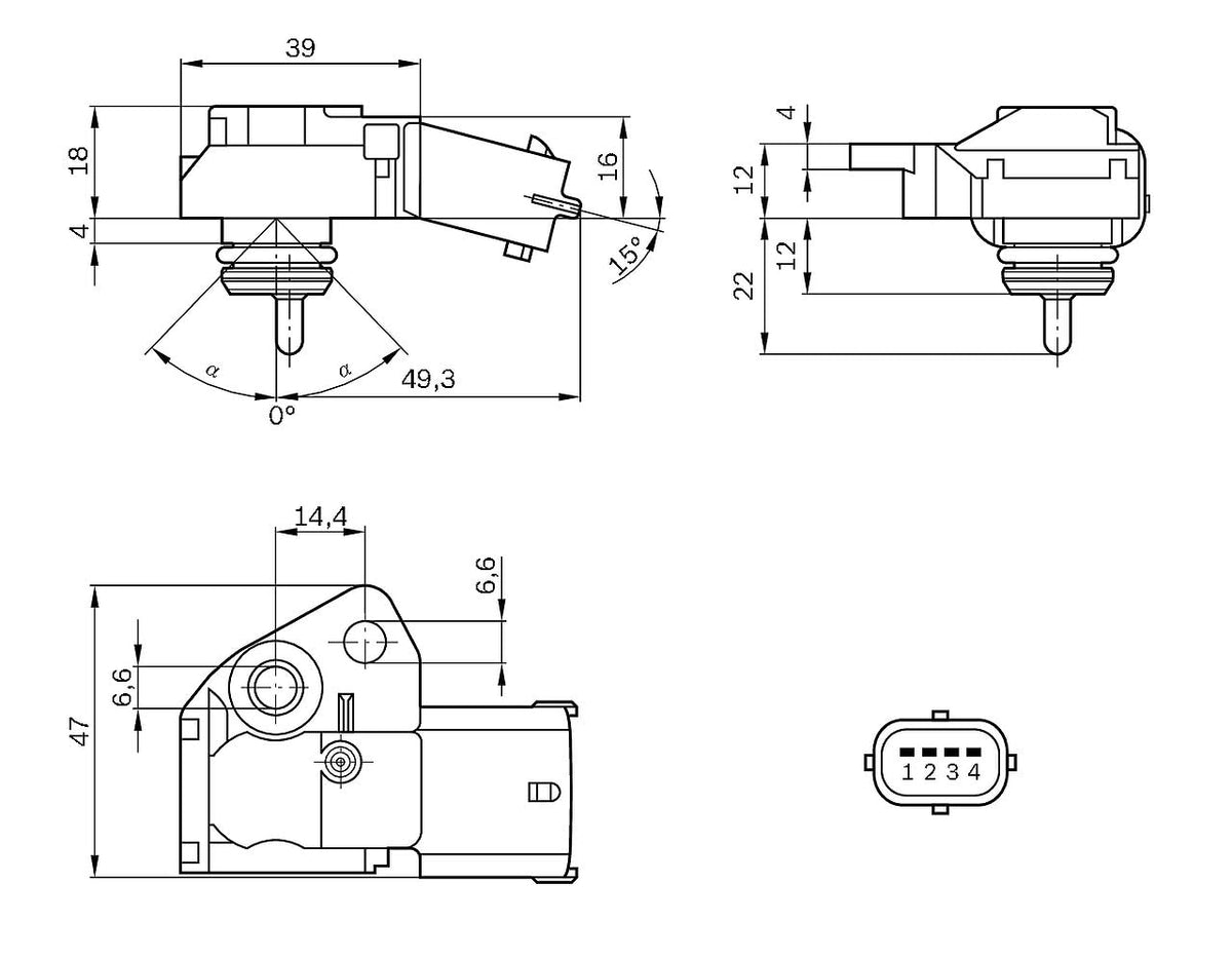 Bosch sensor scale comparison with coin for quick size reference