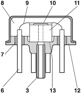 Bosch sensor technical surface texture closeup showing robust construction