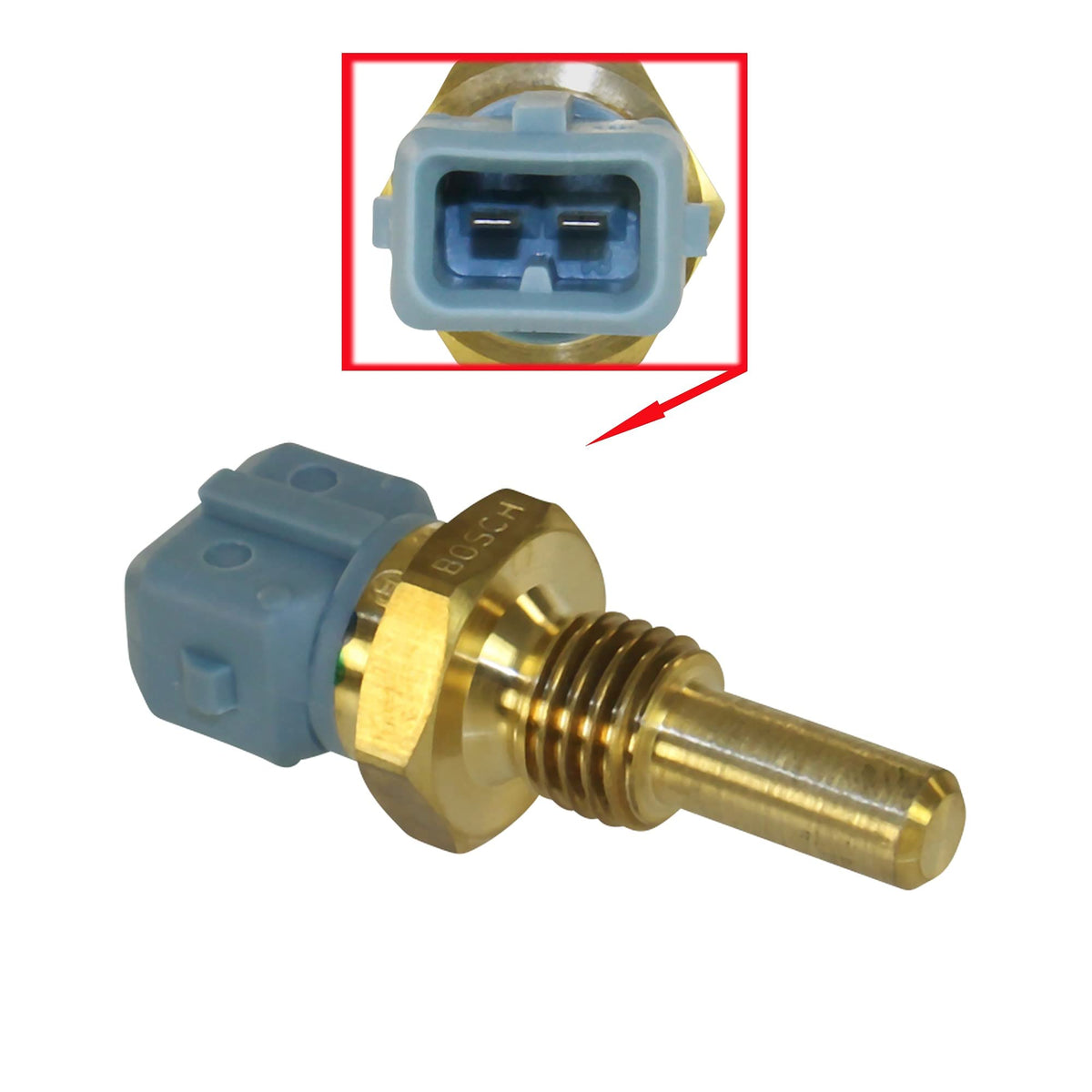 Bosch sensor thread close-up showing corrosion-resistant finish and proper sealing