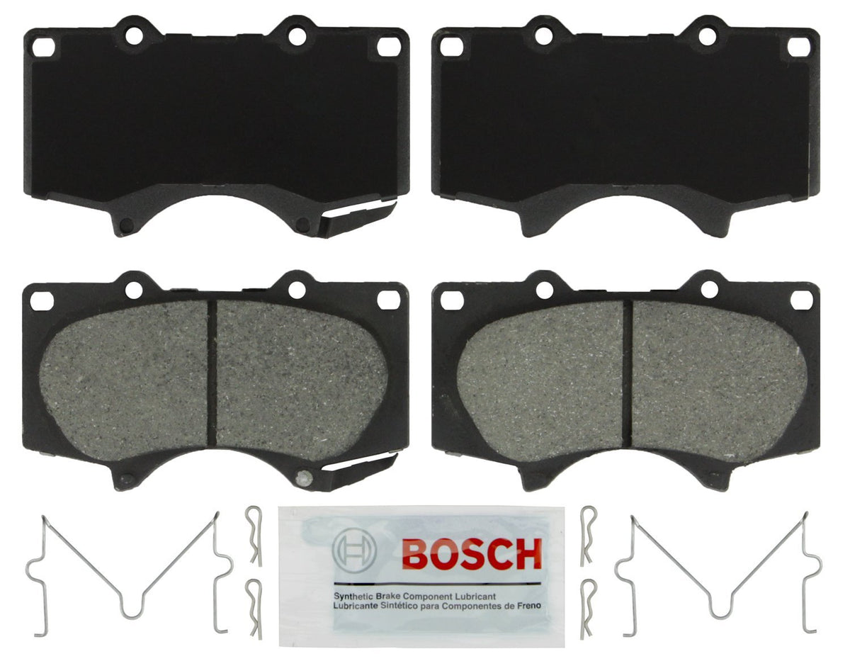 Bosch severe duty front packaging showing pads and protective wrap for durable fit