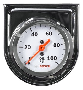 Bosch gauge front dial showing white face and clear pointer for quick reading
