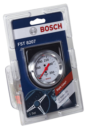 Bosch gauge installed in vehicle dash demonstrating improved in-dash temperature visibility