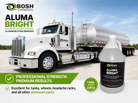 Measuring and diluting Bosh Chemical Aluma Bright to make two ready-to-use gallons