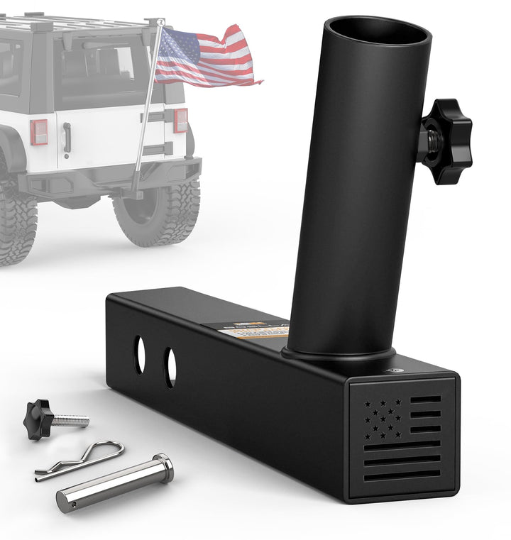 boslla front view flag mount showing bracket and patriotic design, durable display