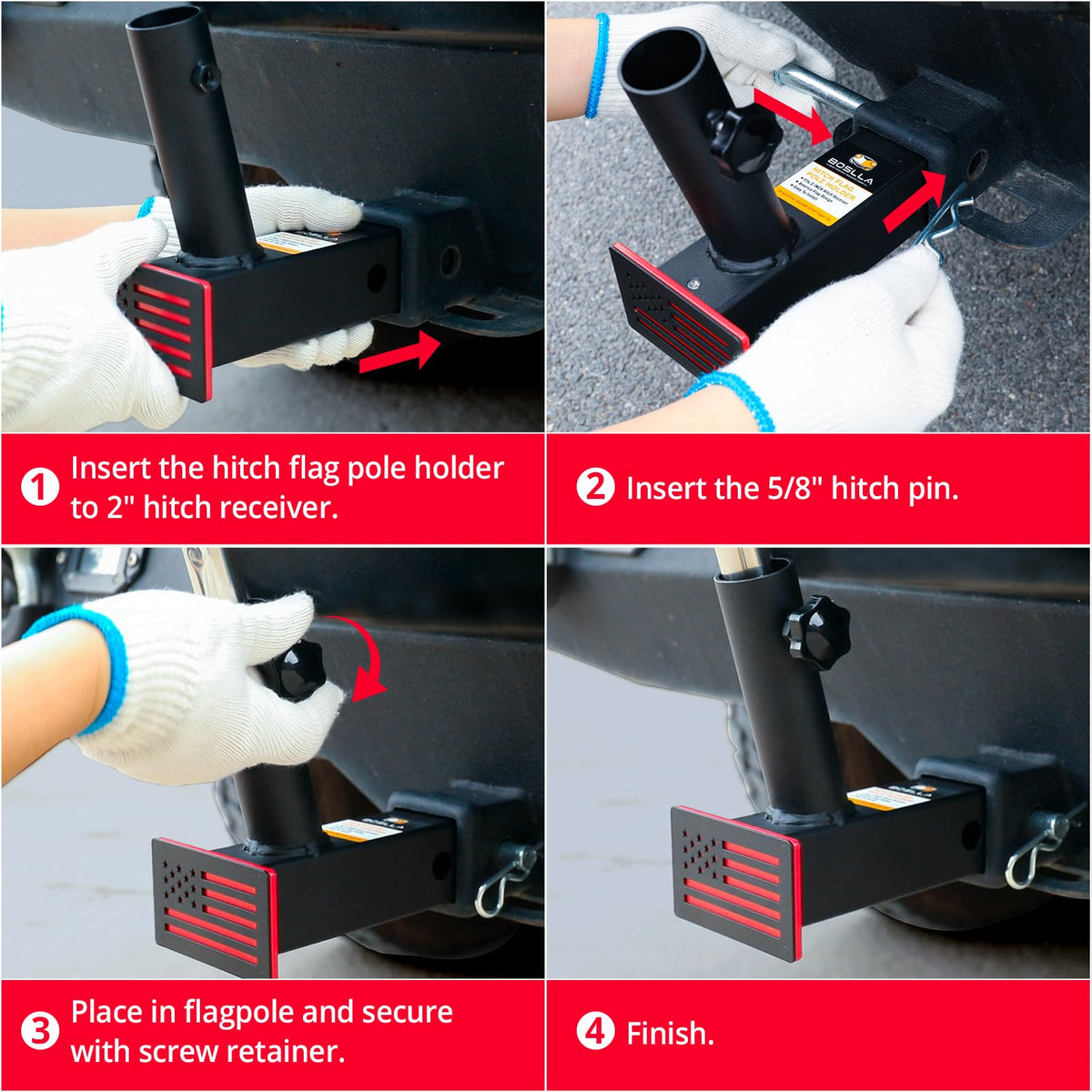 boslla installation hardware with hook pin for fast, tool-free setup