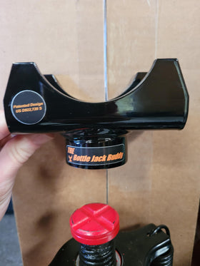 Bottle Jack Buddy beside ruler showing compact size and lightweight benefit