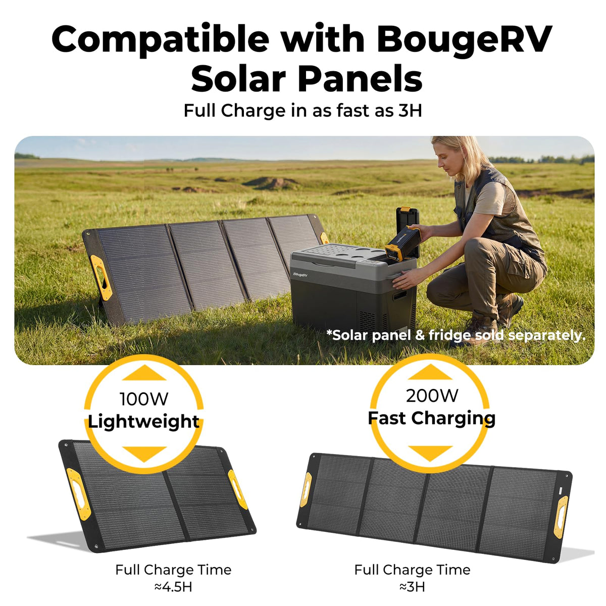 BougeRV next to backpack to show scale and portability for outdoor trips