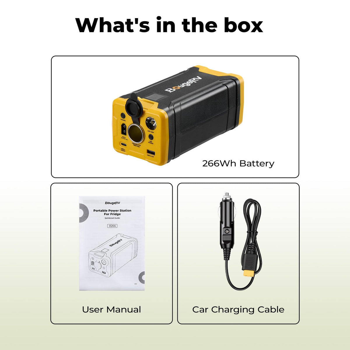 BougeRV top control panel digital display showing battery and status