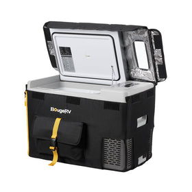 BougeRV CR28 open top with drinks inside illustrating quick cooling and organization