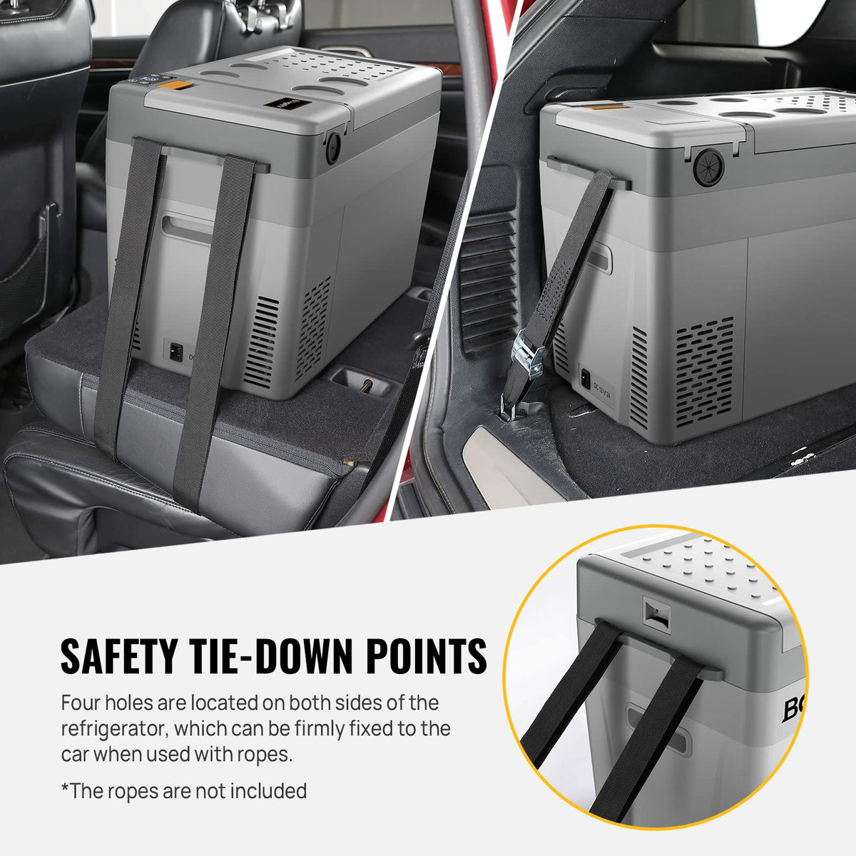 BougeRV CRPRO beside a soft cooler bag for visual size comparison and capacity clarity
