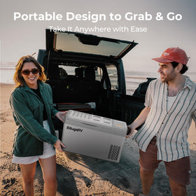 BougeRV CRPRO storage box with BougeRV 266Wh power station illustrating extended runtime