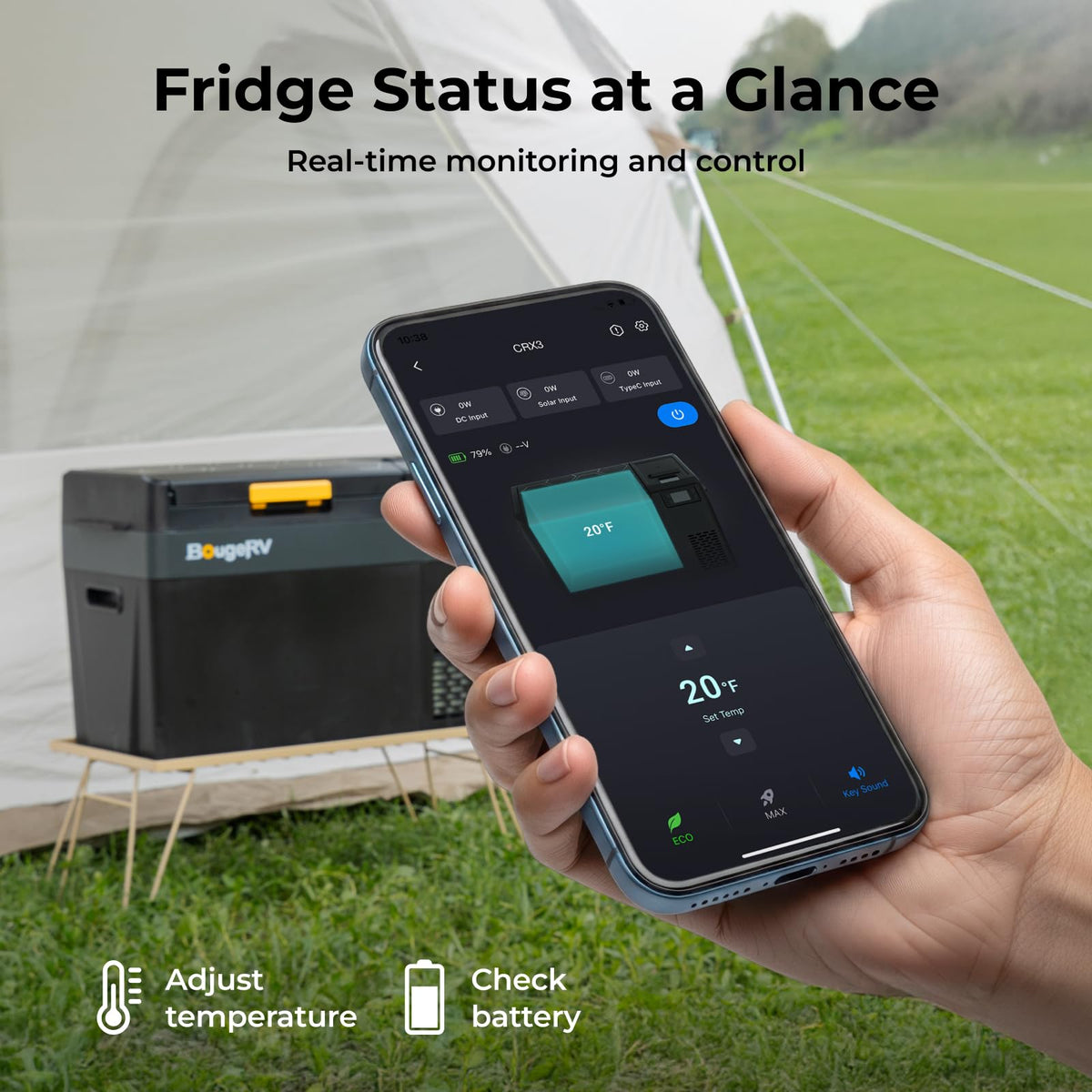 BougeRV CRX3 with AC and DC cords included for versatile power benefit