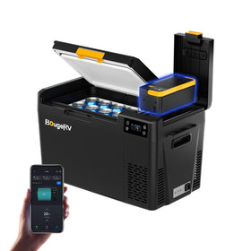 BougeRV CRX3 front view showing compact design and portability benefit