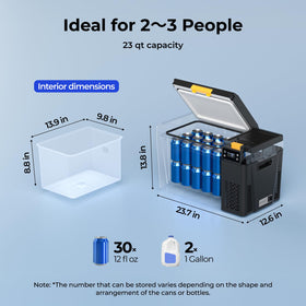 BougeRV CRX3 size comparison with person showing portable scale and transportability