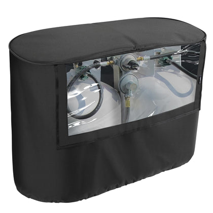 BougeRV front view of dual 30lb cover showing fit and protection