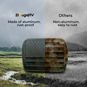 BougeRV locking pin and lock hardware displayed for theft protection benefit