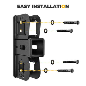 BougeRV close-up of receiver cradle showcasing sturdy construction benefit