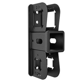 BougeRV front view of hitch wall mount showing secure storage benefit