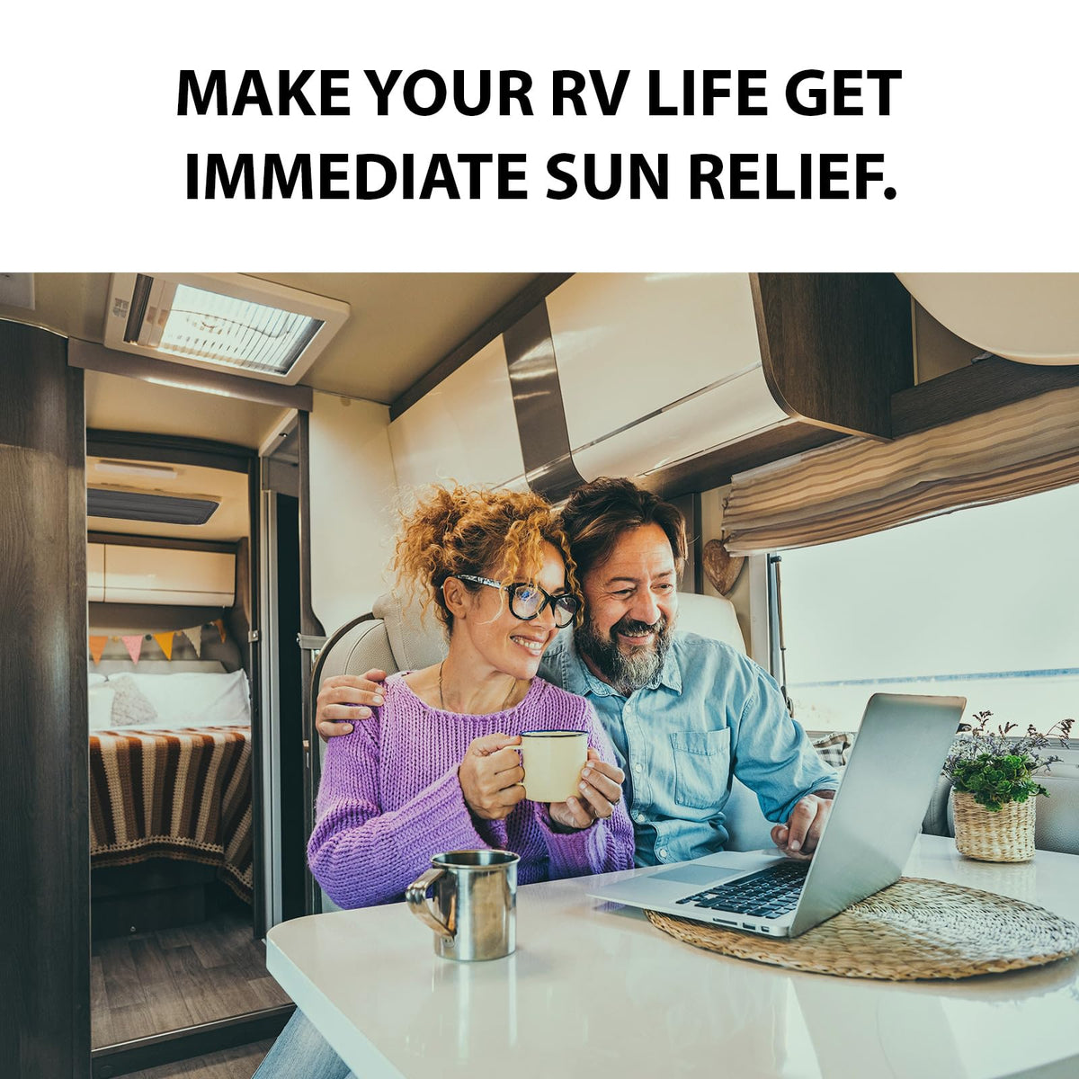 BougeRV in a camper lifestyle scene showing improved sleeping privacy benefit