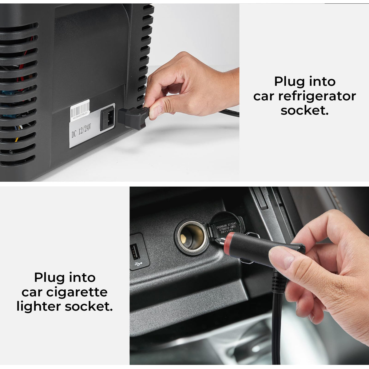 BougeRV plugged into portable power station enabling off-grid cooling