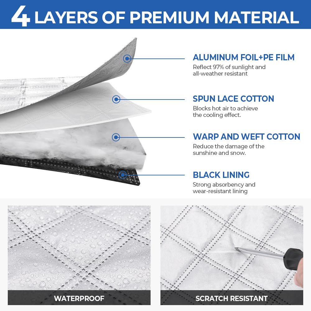 BougeRV reflective outer surface in sun demonstrating heat reduction and UV protection benefit