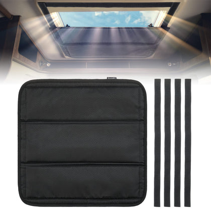 BougeRV skylight cover front view showing full blackout panel and fit benefit