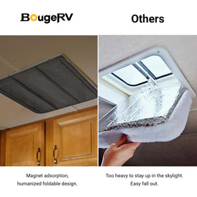 BougeRV folded flat for storage showing compact portability benefit