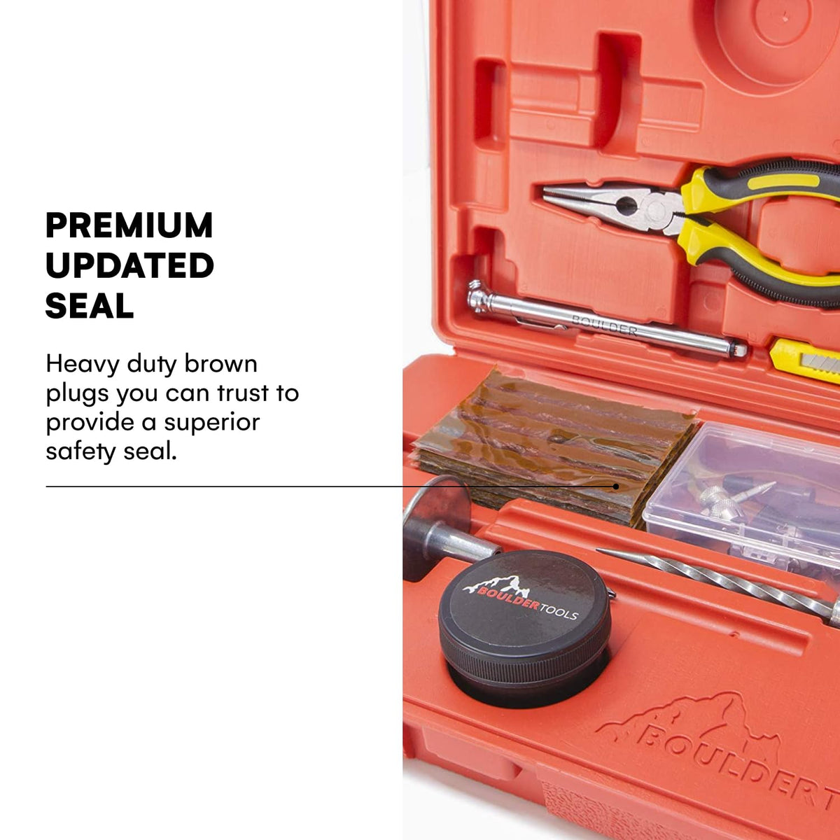 Boulder Tools used on a roadside tire demonstrating quick emergency repair
