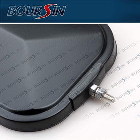 Boursin installed on ISUZU truck driver side demonstrating fitment and improved rear visibility benefit