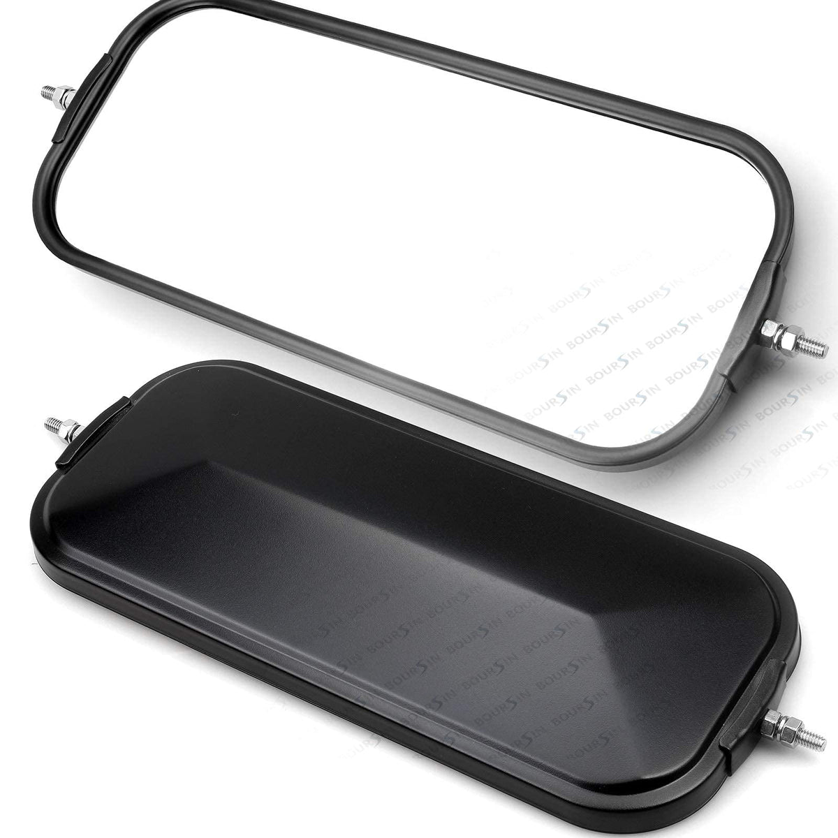 Boursin mirror on a delivery truck in urban setting illustrating professional appearance and durable performance