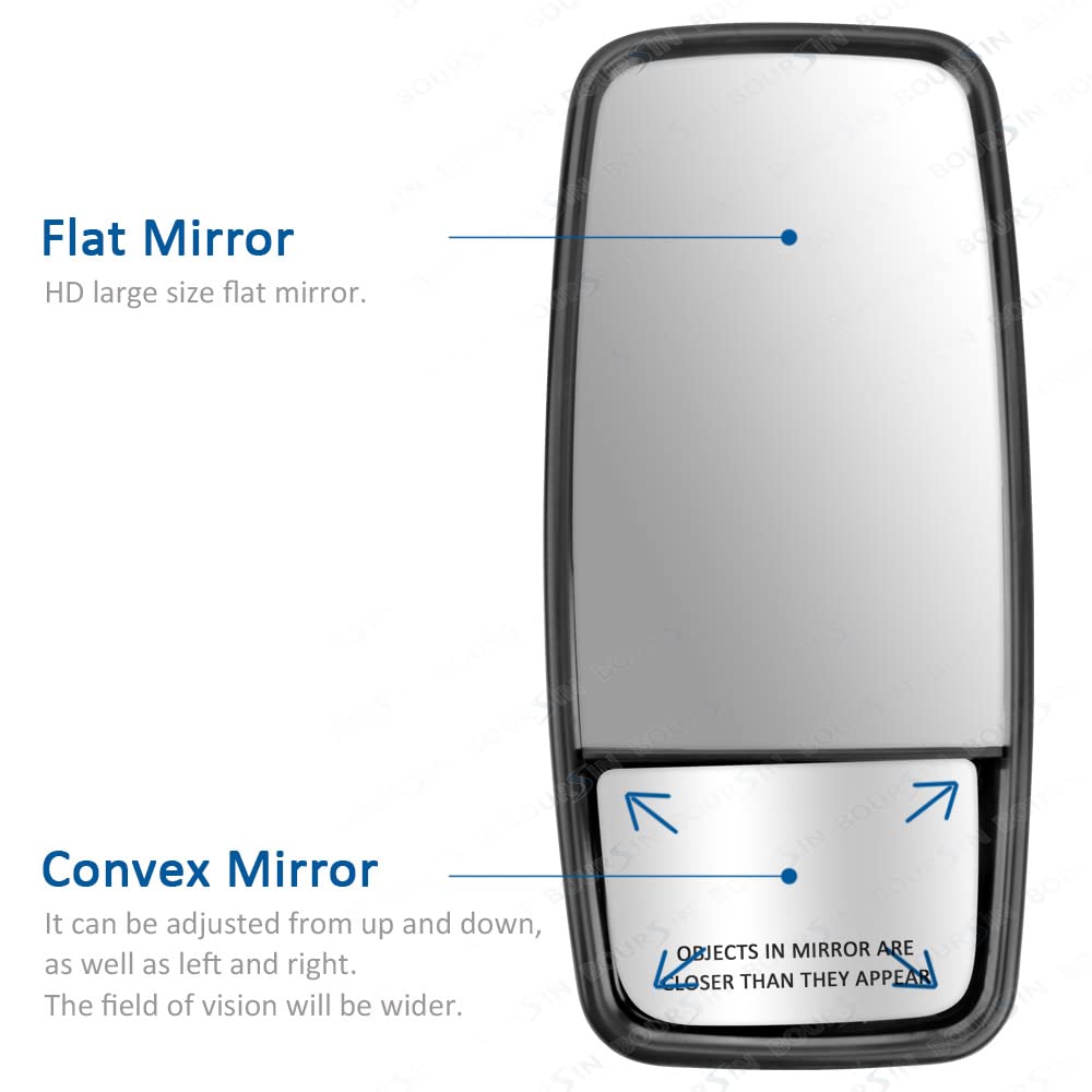 Boursin mirror glass reflecting road scene for clear sight advantage