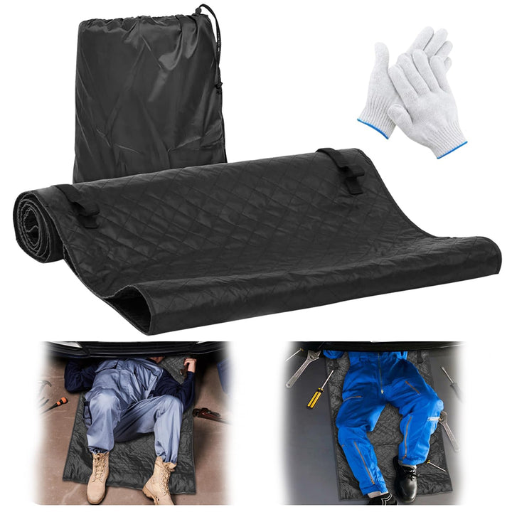 bovivanen front view rolled creeper mat showing compact storage and portability