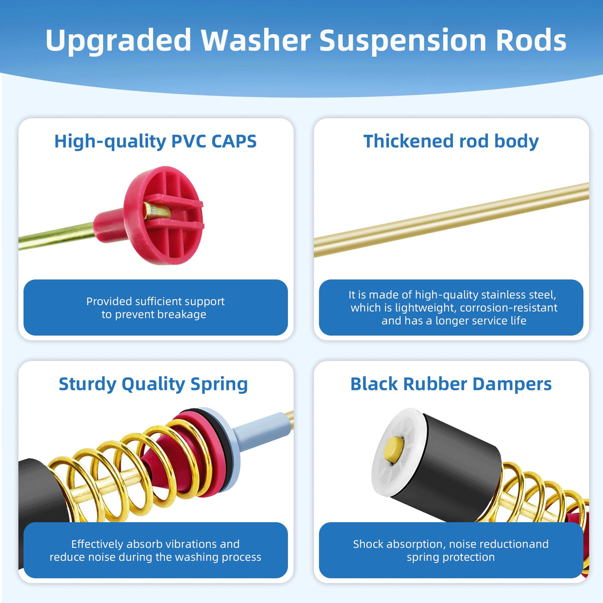 BoYaMRui spring and rubber damper assembly showing upgraded components for quieter operation