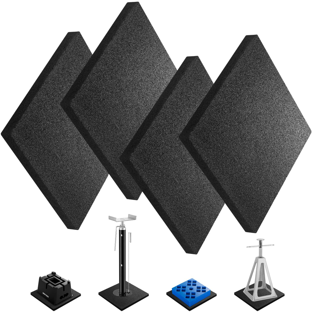 BOYISEN front view of 4-pack showing stackable rubber pads and convenience