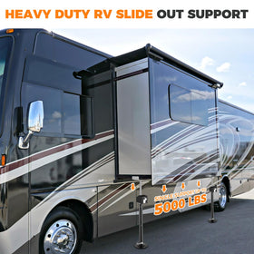 BOYISEN jack installed under RV slide-out reducing sag and interior vibration