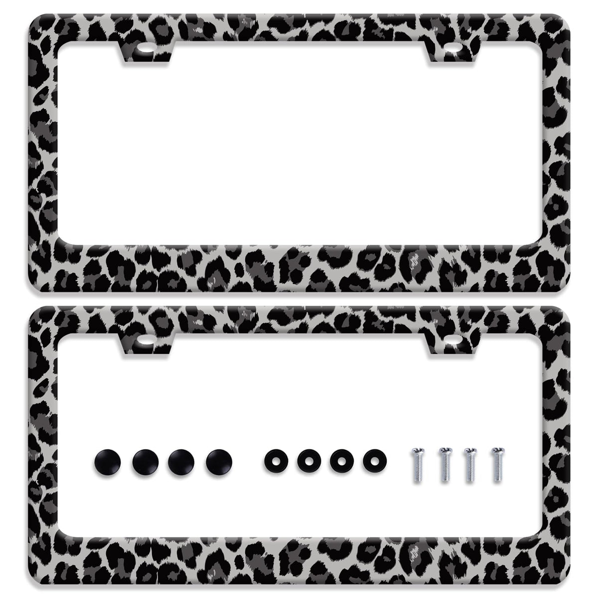 BRAGHRTED front view black gray leopard frame shows stylish curb appeal