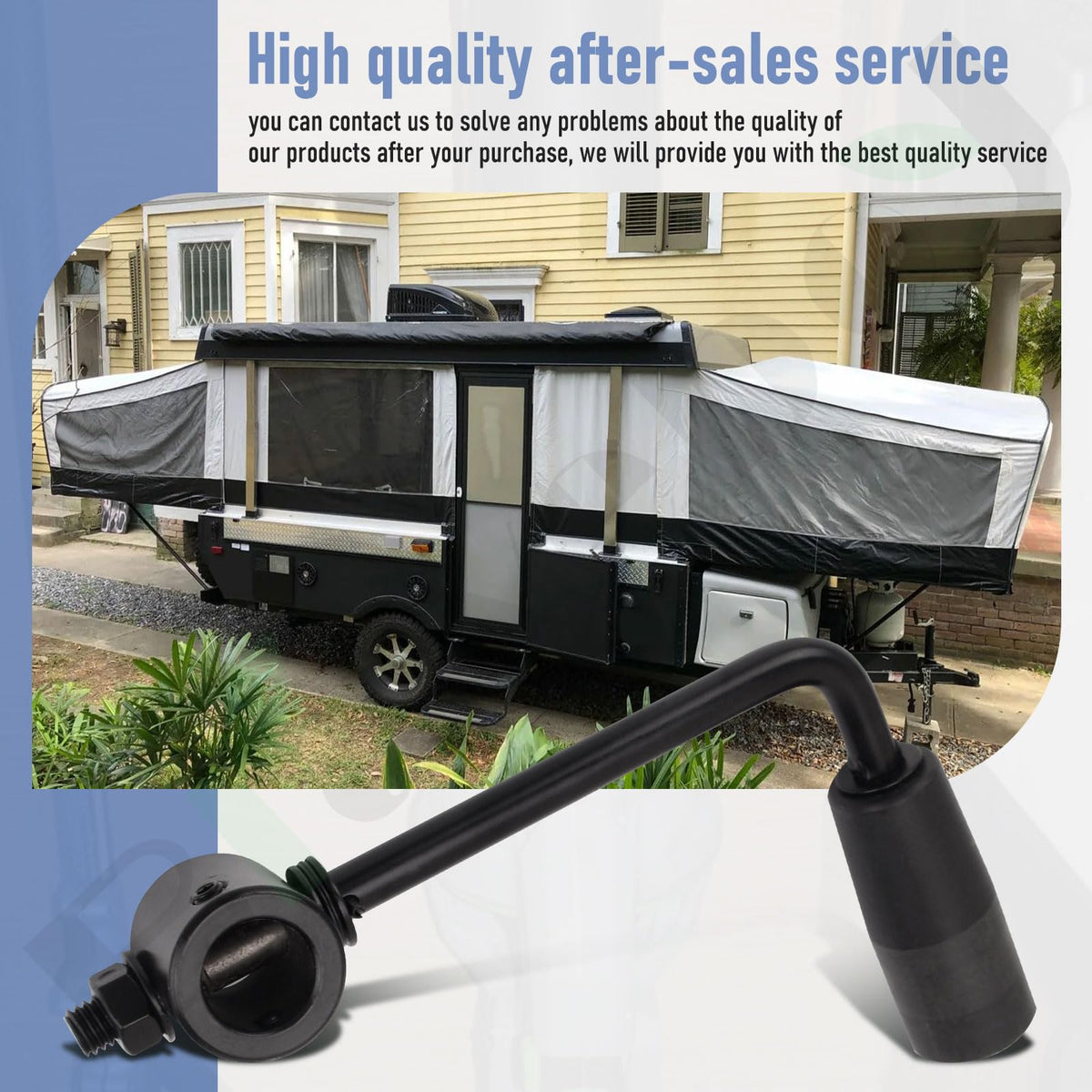 Braveboy handle in use on a dump trailer illustrating improved leverage and control