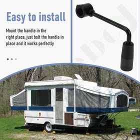 Braveboy handle mounted on DTR Series tarp kit demonstrating correct fit and stability