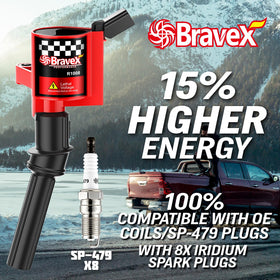 Bravex coil close-up showing windings and epoxy for improved durability and consistent spark