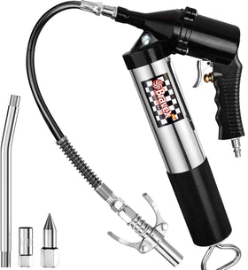 bravex grease gun front view showing durable canister and controls for reliable use
