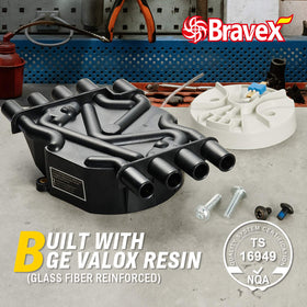 Bravex distributor installed in engine bay, demonstrates direct replacement fit