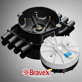 Bravex kit parts laid out with cap and rotor, simplifies part identification