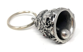Bravo Bells close-up ornamentation displaying carved skull and diamond motif clearly