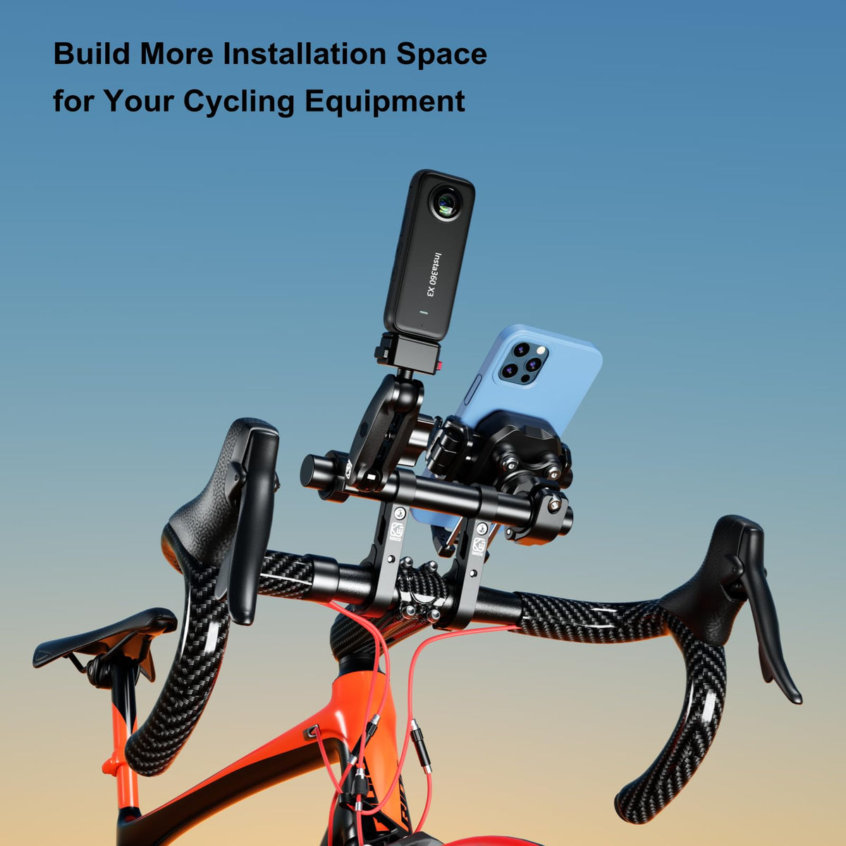 BRCOVAN clamp with rubber inserts displayed to show snug fit and handlebar protection