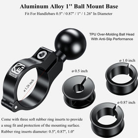 BRCOVAN close-up of the 1" TPU ball head providing non-slip connection benefit